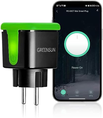 Prise Connectée Étanche IP44 Greensun - Compatible Alexa/Google, Mesure Consommation (16A, 2.4Ghz)