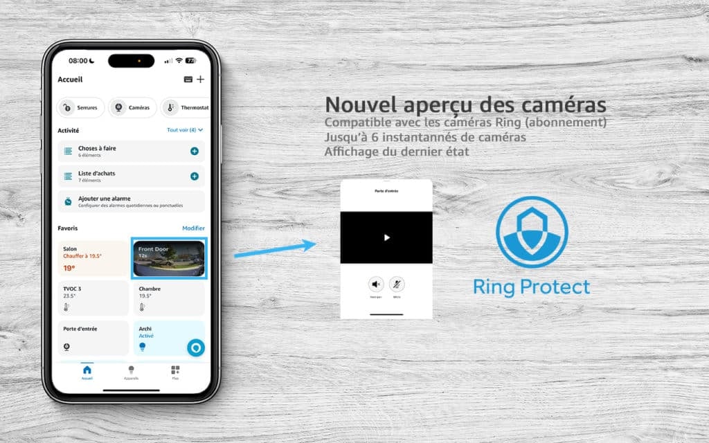 Amazon ajoute des aperçus pour les caméras Ring dans l'app Alexa